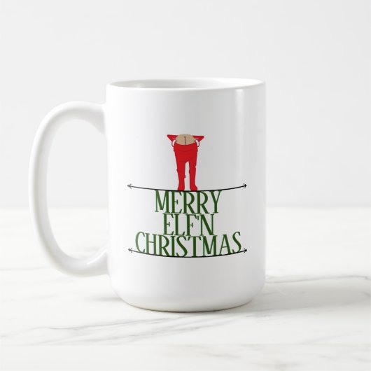 Elf Shenanigans Kerstgroet Koffiemok (Links)