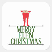 Elf Shenanigans Kerstgroet Vierkante Sticker (Voorkant)