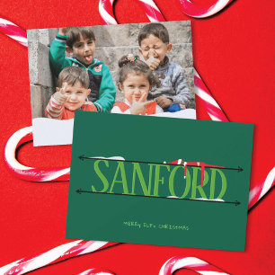 Elf Shenanigans Naam Teken Foto Kerst Kaart