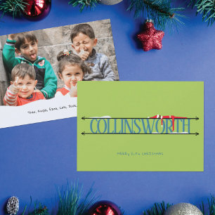 Elf Shenanigans Naam Teken Foto Kerst Kaart