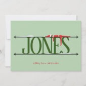 Elf Shenanigans Naam Teken Groene Kerst Feestdagenkaart (Voorkant)