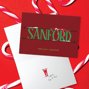 Elf Shenanigans Naambord Rood & Groen Geplooid Kaart