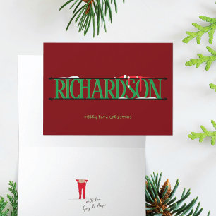 Elf Shenanigans Naambord Rood & Groen Geplooid Kaart