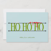 Elf Shenanigans Plat Groen & Blauw Kerstkaart (Voorkant)