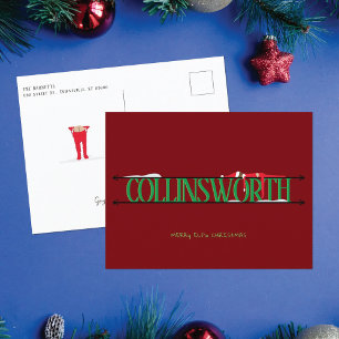 Elf Shenanigans Rood & Groen Kerstkaart Feestdagenkaart