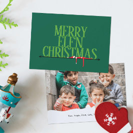 Elf Shenanigans Wenskaart Foto Kerstkaart
