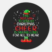 Elf Shirt The Way To Spread Christmas Cheer Boys M Ronde Sticker (Voorkant)