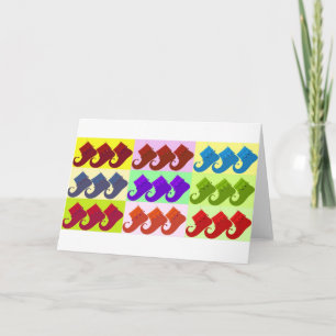 Elf Shoe Pop Art Feestdagen Kaart
