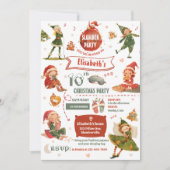 Elf Slumber Party verjaardagsuitnodiging Kaart (Voorkant)