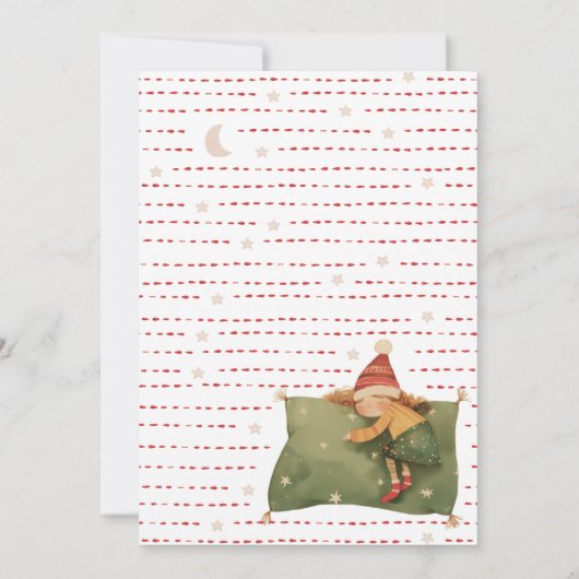 Elf Slumber Party verjaardagsuitnodiging Kaart (Achterkant)