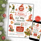 Elf Slumber Party verjaardagsuitnodiging Kaart