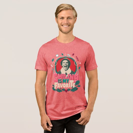 Elf - Smiling is My Favorite Tri-Blend Shirt (Voorkant volledig)
