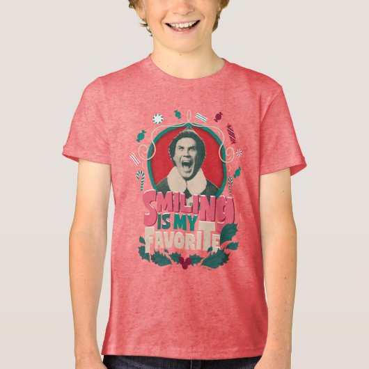 Elf - Smiling is My Favorite Tri-Blend Shirt (Voorkant)