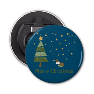 Elf Snail-kerstscene Button Flesopener