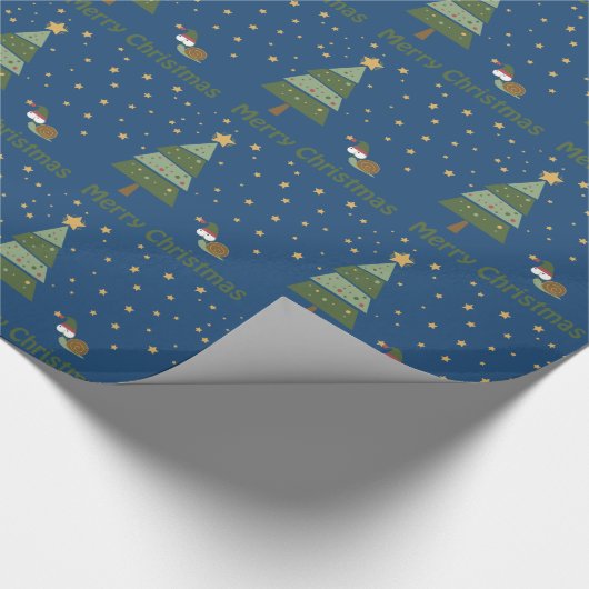 Elf Snail-kerstscene Cadeaupapier (Hoek)