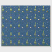 Elf Snail-kerstscene Cadeaupapier (Vlak)