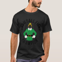 Elf sneeuwbal gevecht kampioen kerst T-shirt