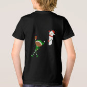 Elf & Sneeuwman Kerst Cartoon Tri-Blend Shirt (Achterkant)