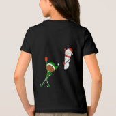 Elf & Sneeuwman Kerst Cartoon Tri-Blend Shirt (Achterkant)