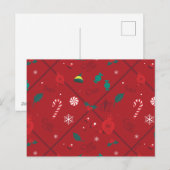 Elf Snoep Checker Patroon Feestdagenkaart (Voorkant / Achterkant)