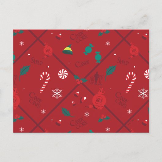 Elf Snoep Checker Patroon Feestdagenkaart (Voorkant)