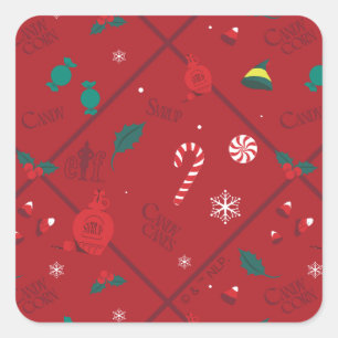 ELF-Snoep-controlepatroon Vierkante Sticker