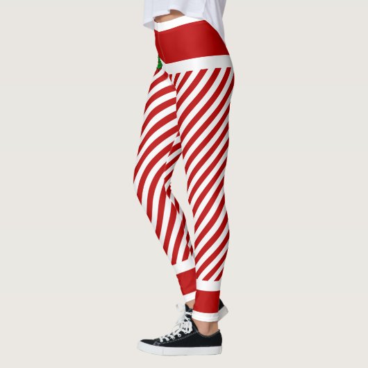 Elf Snoep Stripes kerstkostuum Leggings (Links)