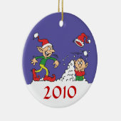 Elf Snowball Fight Ornament (Rechts)