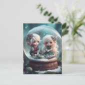 Elf Snowglobe Briefkaart (Staand voorkant)