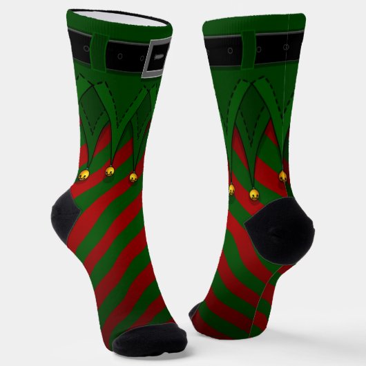 Elf Socks Festive Christmas Elf Costume Socks Sokken (Gebogen)