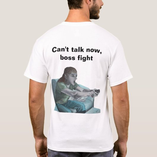 Elf spelen videogame Fantasy Art T-shirt (Achterkant)