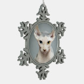 Elf Sphinx Cat-foto Tin Sneeuwvlok Ornament (Links)
