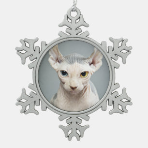Elf Sphinx Cat-foto Tin Sneeuwvlok Ornament
