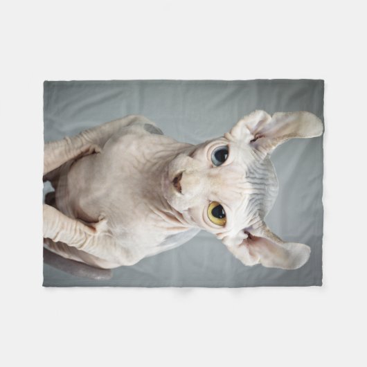 Elf Sphynx Cat-foto Fleece Deken (Voorkant (Horizontaal))