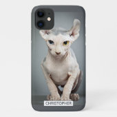 Elf Sphynx Cat-foto | Jouw namen toevoegen Case-Mate iPhone Case (Achterkant)