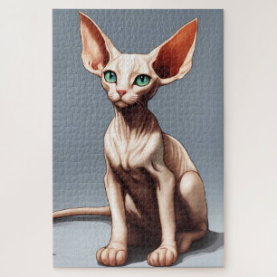 Elf Sphynx Kat Kunst Cartoon Illustratie Legpuzzel