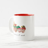 Elf squad 4 foto's Kerst Tweekleurige Koffiemok (Voorkant links)