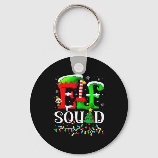 Elf Squad Christmas Family Matching Pajamas Elf Bo Sleutelhanger (Voorkant)