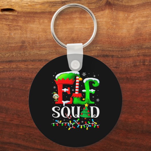 Elf Squad Christmas Family Matching Pajamas Elf Bo Sleutelhanger (Voorkant)
