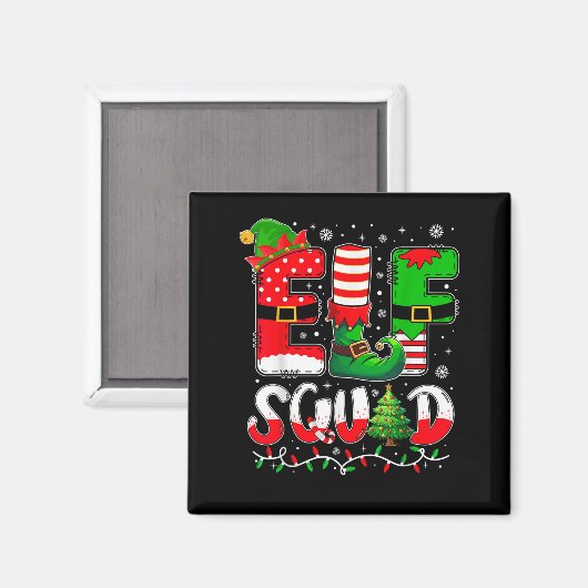 Elf Squad Christmas Family Matching Xmas Elf Pajam Magneet (Voorkant / Achterkant)