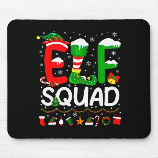 Elf Squad Christmas Family Matching Xmas Elf Pajam Muismat (Voorkant)