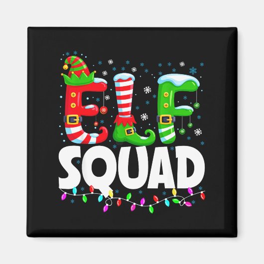 Elf Squad Christmas Family Matching Xmas Pajamas  Magneet (Voorkant)