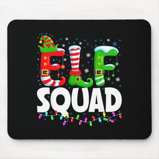 Elf Squad Christmas Family Matching Xmas Pajamas Muismat (Voorkant)