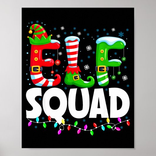 Elf Squad Christmas Family Matching Xmas Pajamas  Poster (Voorkant)