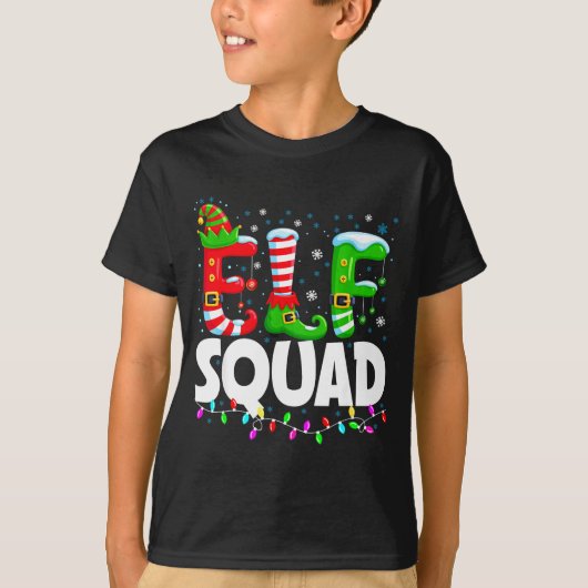 Elf Squad Christmas Family Matching Xmas Pajamas  T-shirt (Voorkant)