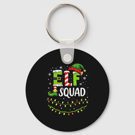 Elf Squad Christmas Lights Matching Holiday Crew  Sleutelhanger (Voorkant)