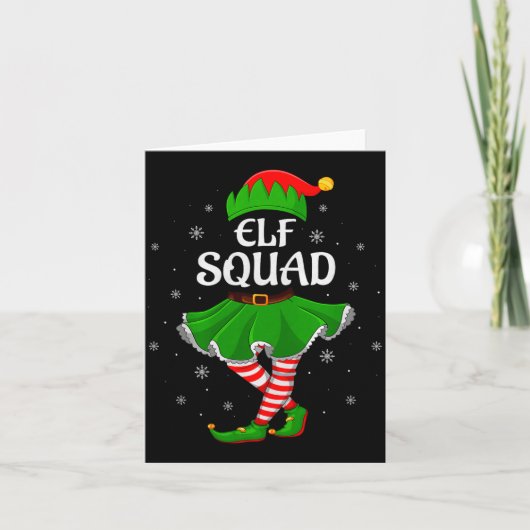Elf Squad Christmas Matching Family Girls Women El Kaart (Voorkant)