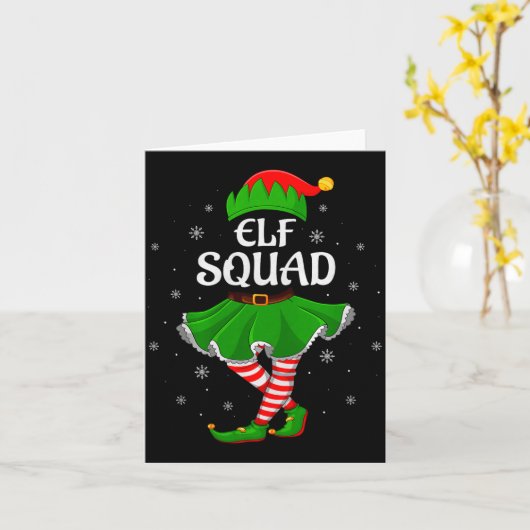 Elf Squad Christmas Matching Family Girls Women El Kaart (Gele Bloem)