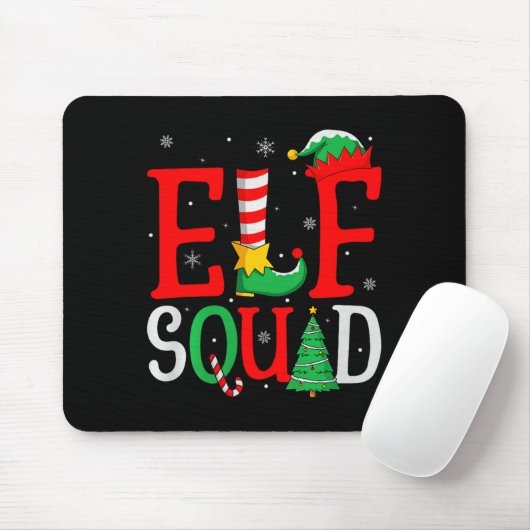 Elf Squad Christmas Matching Family Group Elf Xmas Muismat (Met muis)