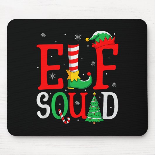 Elf Squad Christmas Matching Family Group Elf Xmas Muismat (Voorkant)